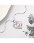 Spersonalizuj naszyjnik 925 Sterling silver wisiorek z serduszkiem niestandardowe nazwa Birthstone moda obietnica prezent na roc