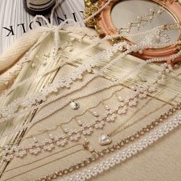 17KM kwiat naszyjniki z pereł dla kobiet muszka imprezowa węzeł naszyjnik moda Choker elegancki kwiat biżuteria prezenty 2020