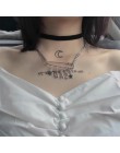 Rock Hip Hop Punk agrafka list wisiorek w kształcie gwiazdy Harajuku Gothic Metal Choker naszyjnik dla Egirl kobiety Bff prezent