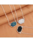 14 kolorów Druzy Drusy naszyjnik moda owalny żywica Faux naszyjnik z kamienia złoty posrebrzany marka biżuteria dla kobiet dziew