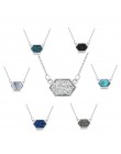 14 kolorów Druzy Drusy naszyjnik moda owalny żywica Faux naszyjnik z kamienia złoty posrebrzany marka biżuteria dla kobiet dziew