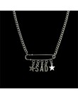Rock Hip Hop Punk agrafka list wisiorek w kształcie gwiazdy Harajuku Gothic Metal Choker naszyjnik dla Egirl kobiety Bff prezent