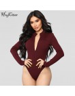 Hugcitar prążkowana dzianina z długim rękawem zipper na szyję bodycon sexy body 2019 jesienno-zimowa damska moda klubowe body