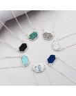 14 kolorów Druzy Drusy naszyjnik moda owalny żywica Faux naszyjnik z kamienia złoty posrebrzany marka biżuteria dla kobiet dziew