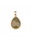 Naturalny kamień wisiorek w kształcie kropli wody kształt zawieszki agaty/RoseQuartz/Tiger Eye Charms dla naszyjniki tworzenia b