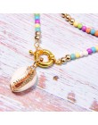 Moon Girl duży muszla długi wisiorek naszyjnik moda artystyczna Chic dziewczyna oświadczenie boho imprezowe Collier Femme Dropsh