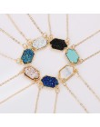 14 kolorów Druzy Drusy naszyjnik moda owalny żywica Faux naszyjnik z kamienia złoty posrebrzany marka biżuteria dla kobiet dziew