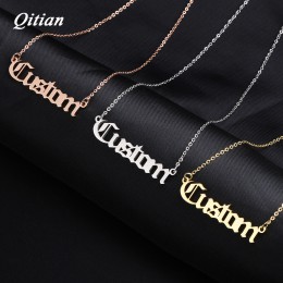 Stary angielski tabliczka znamionowa naszyjnik złoty choker ze stali nierdzewnej spersonalizowana nazwa naszyjniki romantyczny p