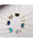 14 kolorów Druzy Drusy naszyjnik moda owalny żywica Faux naszyjnik z kamienia złoty posrebrzany marka biżuteria dla kobiet dziew