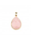 Naturalny kamień wisiorek w kształcie kropli wody kształt zawieszki agaty/RoseQuartz/Tiger Eye Charms dla naszyjniki tworzenia b
