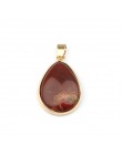 Naturalny kamień wisiorek w kształcie kropli wody kształt zawieszki agaty/RoseQuartz/Tiger Eye Charms dla naszyjniki tworzenia b