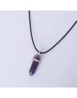 Gorąca sześciokątna kolumna naturalny kryształ tygrysie oko turquoises pendentif ametysty kamień wisiorek naszyjnik łańcuszkowy 