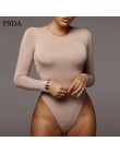 FSDA O Neck z długim rękawem solidny biały seksowny Body kobiety czarny jesienno-zimowy Body na ramiączkach szary w stylu Casual