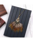 Etniczne Punk Feather damski naszyjnik Vintage łapacz snów długi wisiorek łańcuch sweter bohema długa naszyjnik fow kobiety 2019