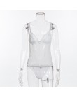 Kryptograficzne głębokie V moda seksowne body koronkowe damskie patchworkowy, z siatką przezroczysty kombinezon damski slim body