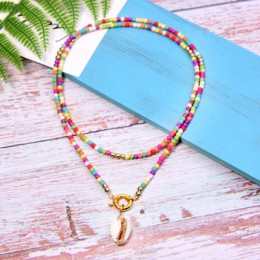 Moon Girl duży muszla długi wisiorek naszyjnik moda artystyczna Chic dziewczyna oświadczenie boho imprezowe Collier Femme Dropsh