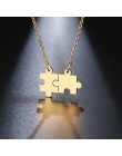 DOTIFI naszyjnik ze stali nierdzewnej dla kobiet kochanka złoty i srebrny kolor Puzzle wisiorek naszyjnik biżuteria zaręczynowa