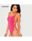 COLROVIE Strappy kombinezon bez pleców kobiety czarne gorące plażowe body bez rękawów granatowy z wycięciem Cross Slim Cami body