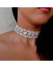 UKEN Rhinestone choker Crystal Maxi oświadczenie naszyjnik luksusowy kołnierz chocker masywne naszyjniki Boho gotycka biżuteria