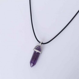 Gorąca sześciokątna kolumna naturalny kryształ tygrysie oko turquoises pendentif ametysty kamień wisiorek naszyjnik łańcuszkowy 