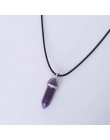 Gorąca sześciokątna kolumna naturalny kryształ tygrysie oko turquoises pendentif ametysty kamień wisiorek naszyjnik łańcuszkowy 
