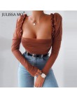 Julissa mo czarna dwuwarstwowa siatka Sexy body damskie topy jesień nowy długi rękaw średnio wysoka talia body damskie kombinezo