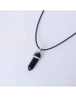 Gorąca sześciokątna kolumna naturalny kryształ tygrysie oko turquoises pendentif ametysty kamień wisiorek naszyjnik łańcuszkowy 