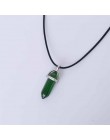 Gorąca sześciokątna kolumna naturalny kryształ tygrysie oko turquoises pendentif ametysty kamień wisiorek naszyjnik łańcuszkowy 
