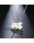 DOTIFI naszyjnik ze stali nierdzewnej dla kobiet kochanka złoty i srebrny kolor Puzzle wisiorek naszyjnik biżuteria zaręczynowa