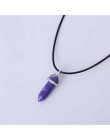 Gorąca sześciokątna kolumna naturalny kryształ tygrysie oko turquoises pendentif ametysty kamień wisiorek naszyjnik łańcuszkowy 