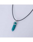 Gorąca sześciokątna kolumna naturalny kryształ tygrysie oko turquoises pendentif ametysty kamień wisiorek naszyjnik łańcuszkowy 
