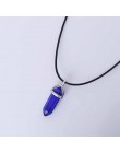 Gorąca sześciokątna kolumna naturalny kryształ tygrysie oko turquoises pendentif ametysty kamień wisiorek naszyjnik łańcuszkowy 