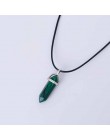 Gorąca sześciokątna kolumna naturalny kryształ tygrysie oko turquoises pendentif ametysty kamień wisiorek naszyjnik łańcuszkowy 