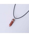 Gorąca sześciokątna kolumna naturalny kryształ tygrysie oko turquoises pendentif ametysty kamień wisiorek naszyjnik łańcuszkowy 