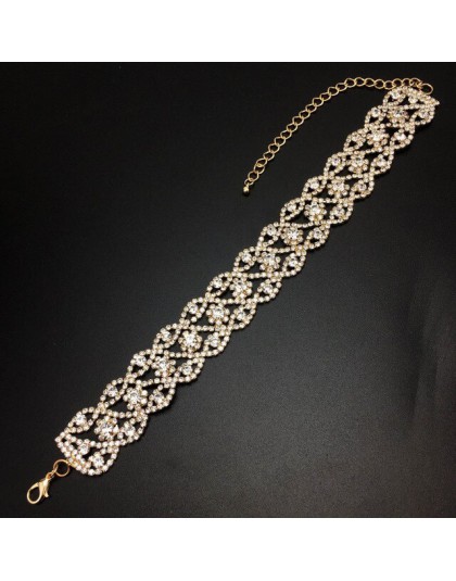 UKEN Rhinestone choker Crystal Maxi oświadczenie naszyjnik luksusowy kołnierz chocker masywne naszyjniki Boho gotycka biżuteria