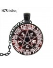 HZShinling HZ1-0045 Hellsing Alucard Pentagram naszyjnik szkło Cabochon Hellsing Pentagram wisiorek typu statement naszyjniki hu