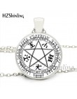 HZShinling HZ1-0045 Hellsing Alucard Pentagram naszyjnik szkło Cabochon Hellsing Pentagram wisiorek typu statement naszyjniki hu