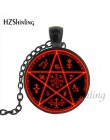 HZShinling HZ1-0045 Hellsing Alucard Pentagram naszyjnik szkło Cabochon Hellsing Pentagram wisiorek typu statement naszyjniki hu