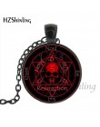 HZShinling HZ1-0045 Hellsing Alucard Pentagram naszyjnik szkło Cabochon Hellsing Pentagram wisiorek typu statement naszyjniki hu