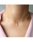 2019 wysokiej jakości 925 sterling silver pave AAA cz tiny śliczny krzyż wisiorek naszyjniki dla kobiety Mini Charm wisiorki Bij