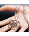 Duży talizman Baphomet ze stali nierdzewnej naszyjnik ze stali wisiorek dla mężczyzn/kobiet koza PIN biżuteria Satanic PIN lucyf