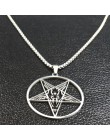 Duży talizman Baphomet ze stali nierdzewnej naszyjnik ze stali wisiorek dla mężczyzn/kobiet koza PIN biżuteria Satanic PIN lucyf