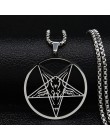 Duży talizman Baphomet ze stali nierdzewnej naszyjnik ze stali wisiorek dla mężczyzn/kobiet koza PIN biżuteria Satanic PIN lucyf