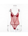 Kryptograficzne głębokie V moda seksowne body koronkowe damskie patchworkowy, z siatką przezroczysty kombinezon damski slim body
