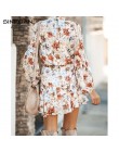 SINRGAN kobiety Floral Sashes koszula sukienka plaża panie luźna krótka sukienka w koreańskim stylu jesień 2020 talia Steetwear