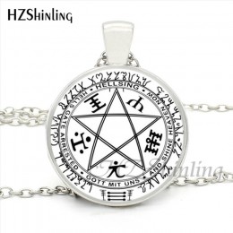 HZShinling HZ1-0045 Hellsing Alucard Pentagram naszyjnik szkło Cabochon Hellsing Pentagram wisiorek typu statement naszyjniki hu