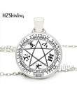 HZShinling HZ1-0045 Hellsing Alucard Pentagram naszyjnik szkło Cabochon Hellsing Pentagram wisiorek typu statement naszyjniki hu