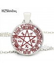 HZShinling HZ1-0045 Hellsing Alucard Pentagram naszyjnik szkło Cabochon Hellsing Pentagram wisiorek typu statement naszyjniki hu