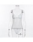 Kryptograficzne głębokie V moda seksowne body koronkowe damskie patchworkowy, z siatką przezroczysty kombinezon damski slim body