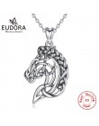 Eudora 925 Sterling Silver głowa konia naszyjnik wisiorek Celtics ducha koń naszyjnik konny biżuteria zwierząt wisiorki CYD424